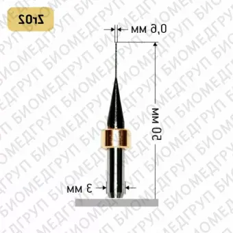 Фреза ADM dental диам. 0,6 мм хв3 мм