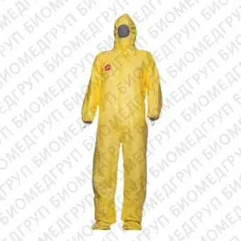 Комбинезон химической и биологической защиты с капюшоном Тайкем 2000С с носками, жёлтый, размер XL, DuPont, 6016XL