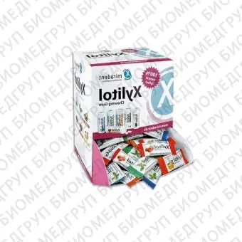 Жевательная резинка с ксилитом Xylitol Chewing Gum 200 x 2 шт, пакет детский, клубникаяблоко
