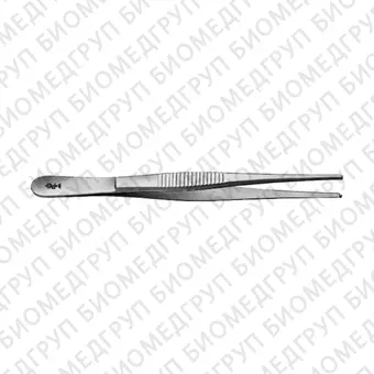 BD555R  пинцет хирургический, стандартный, зубчики 1х2, длина 130 мм