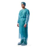 Medicosm, Халат хирургический одноразовый, нетканый, 140 см, рукава на манжетах, голубой, 10 шт.