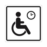 Плоскостной знак Место кратковременного отдыха или ожидания для инвалидов 150х150 черный на белом