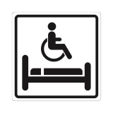 Плоскостной знак Комната длительного отдыха для инвалидов 100х100 черный на белом