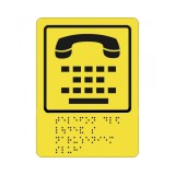 Тактильная пиктограмма СП13 Телефон для людей с нарушением слуха 110х150 ПВХ Дублирование шрифтом Брайля