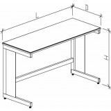 Стол лабораторный высокий, 1500х750х900, столешница Durcon